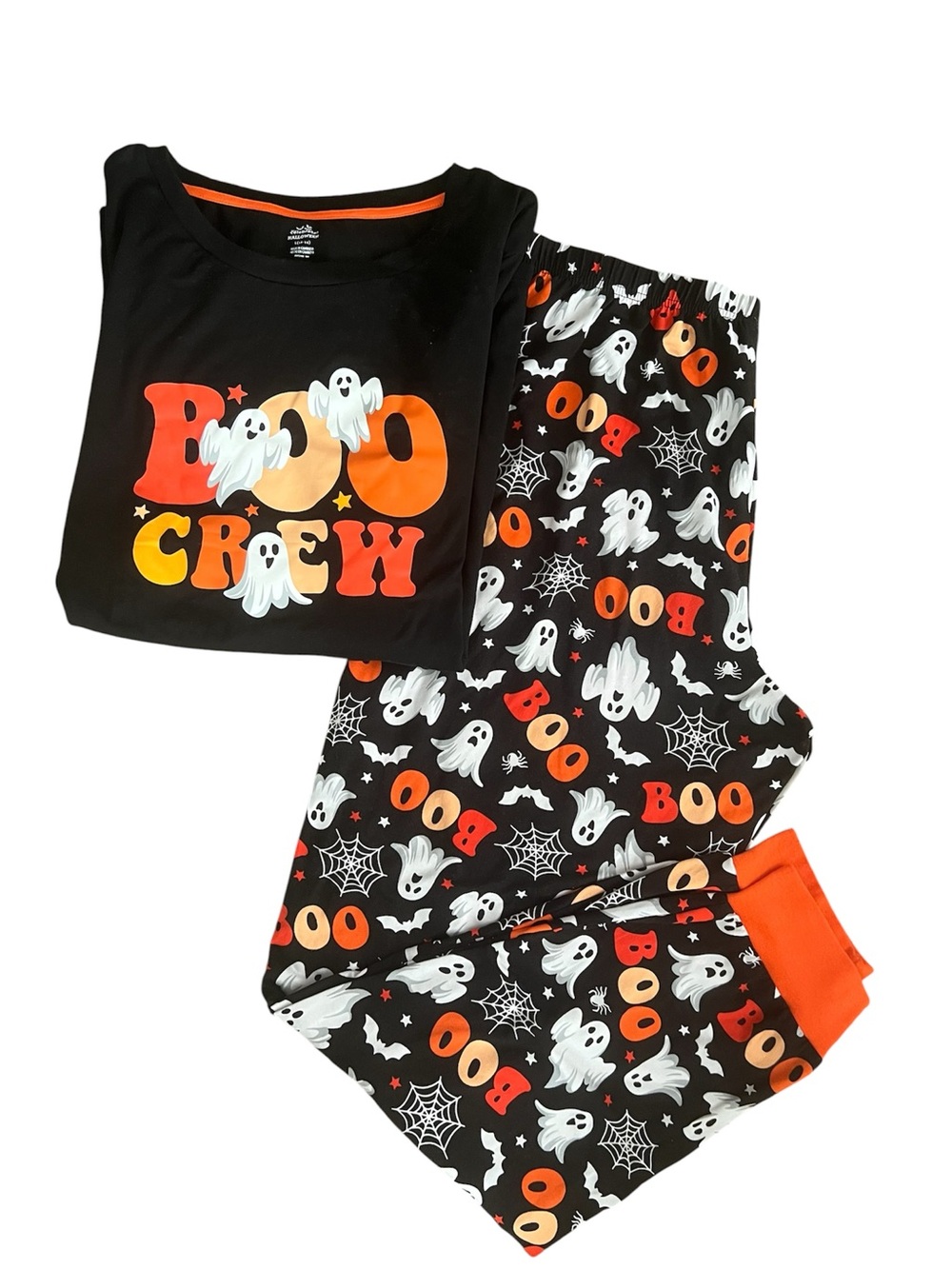 Men Halloween Boo Crew Ghost Print Pajamas